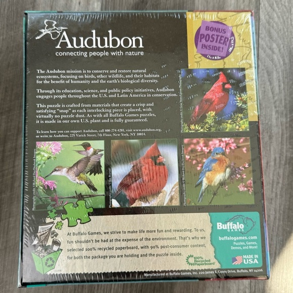 Puzzle AUDUBON CARDINAL NEW - BUFFALO GAMES COLLECTIBLES • New in Box - Picture 4 of 4